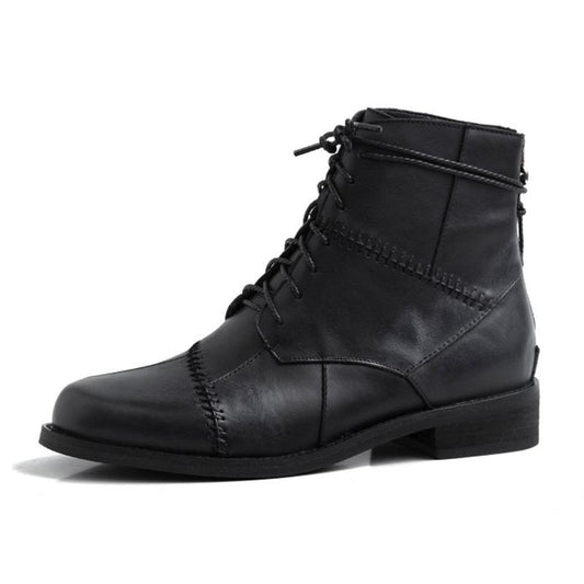 Zipper Genuine Leather Boots