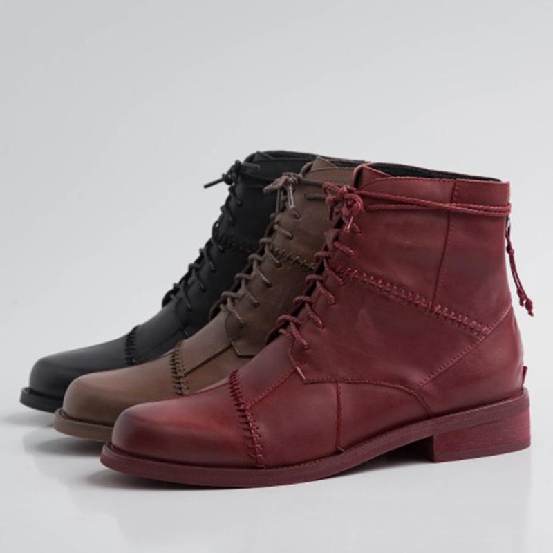 Zipper Genuine Leather Boots
