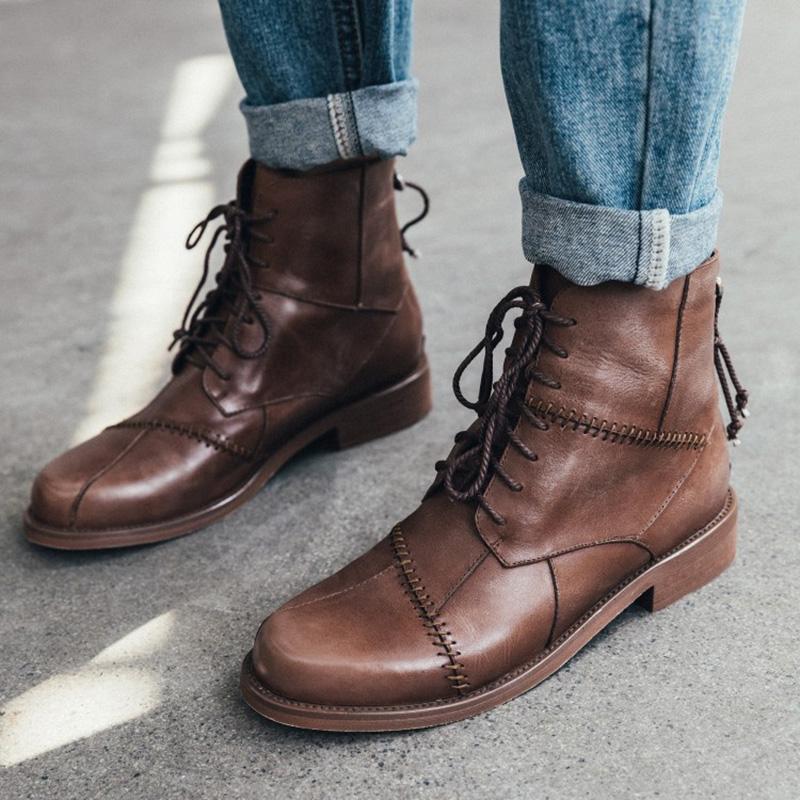 Zipper Genuine Leather Boots