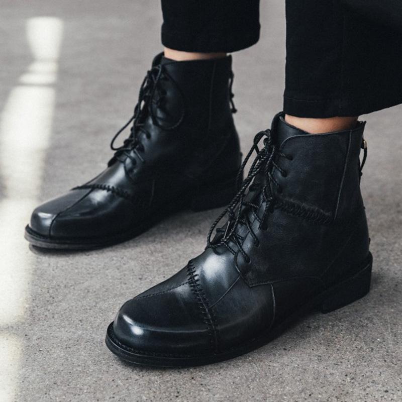 Zipper Genuine Leather Boots