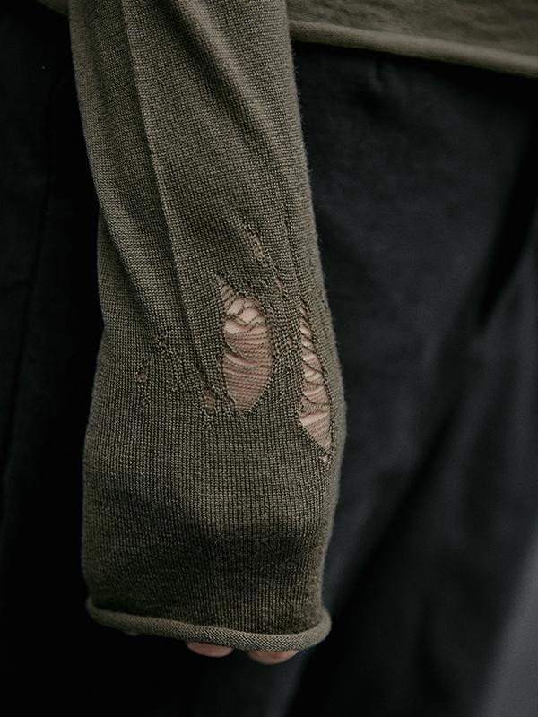 Autumn Hole Round Neck Long Sleeve Bottoming Shirt