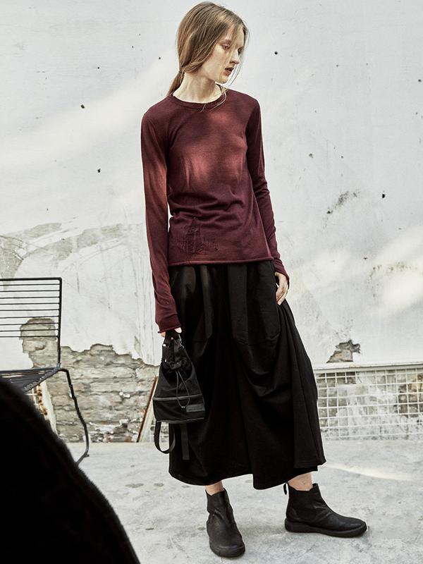 Autumn Hole Round Neck Long Sleeve Bottoming Shirt