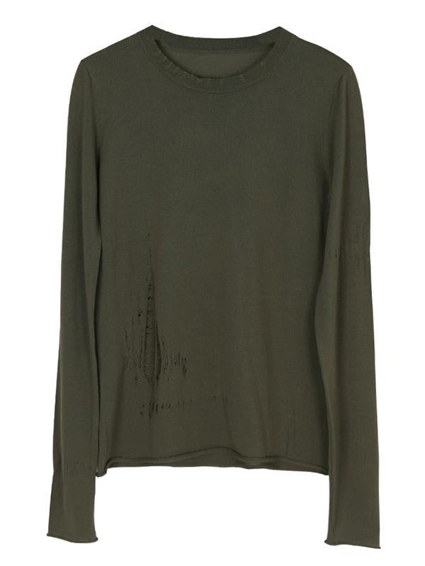 Autumn Hole Round Neck Long Sleeve Bottoming Shirt