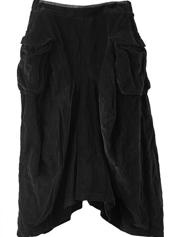 Casual Loose Pleated Texture Pure Color Pants