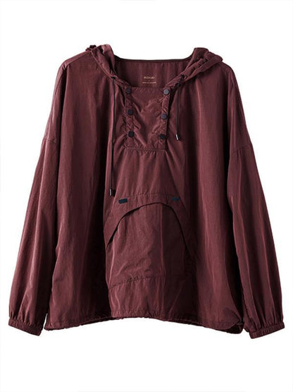 New Pure Color Hooded Sweatshirt