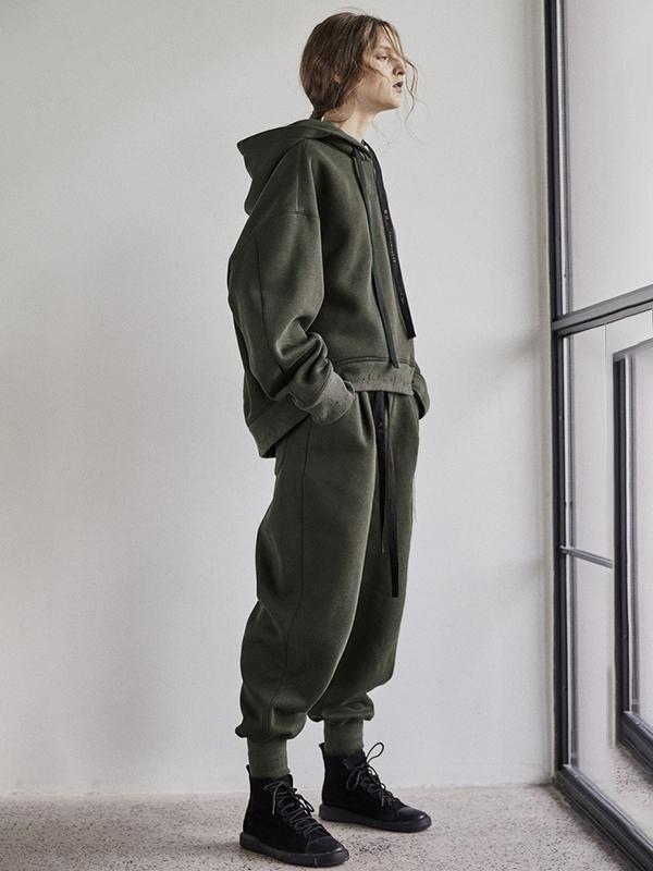 Plus Velvet Winter Loose Drawstring Hooded Sweatshirt