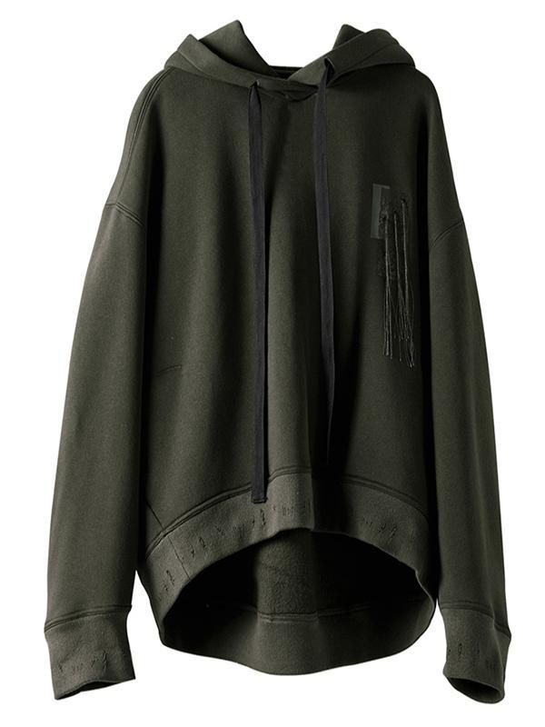Plus Velvet Winter Loose Drawstring Hooded Sweatshirt