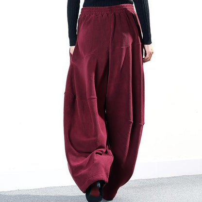 Plus Size - Casual Solid Color Comfortable Ultra-loose Pants