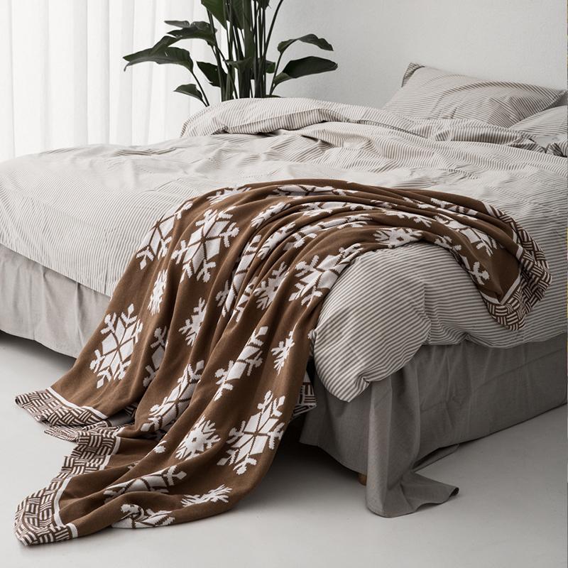 Cotton Winter Geometry Knitted Jacquard Soft Blanket