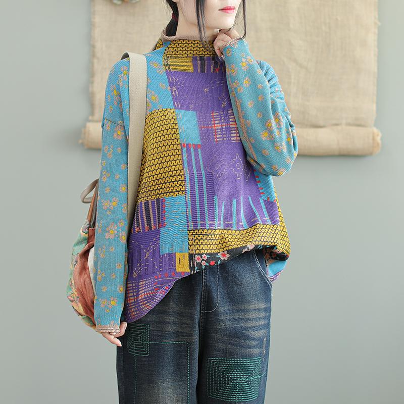 Autumn Winter Printed Long Sleeve Sweater