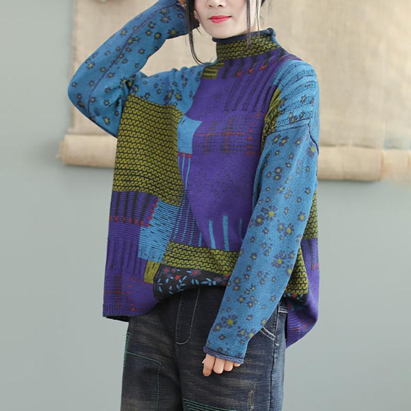 Autumn Winter Printed Long Sleeve Sweater