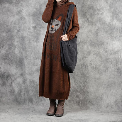 Cute Cartoon Animal Loose Knit Dress