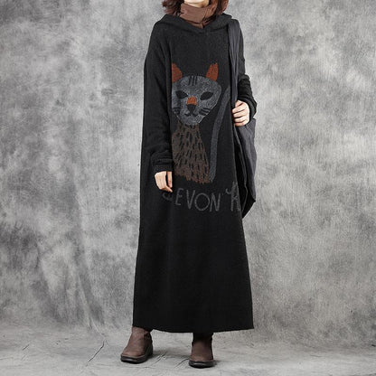 Cute Cartoon Animal Loose Knit Dress
