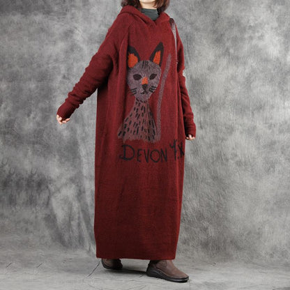 Cute Cartoon Animal Loose Knit Dress