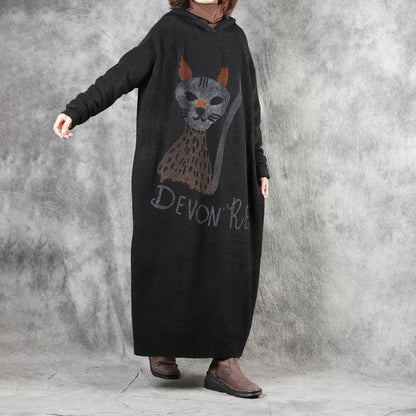 Cute Cartoon Animal Loose Knit Dress
