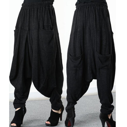 Plus Size - Loose And Comfortable Knit Harem Pants