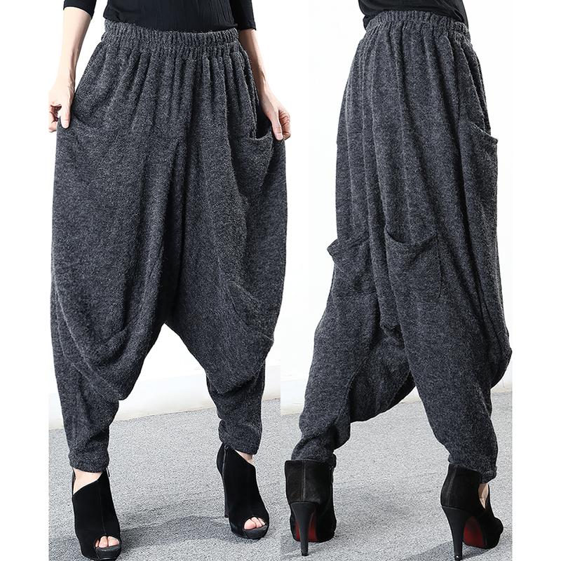 Plus Size - Loose And Comfortable Knit Harem Pants