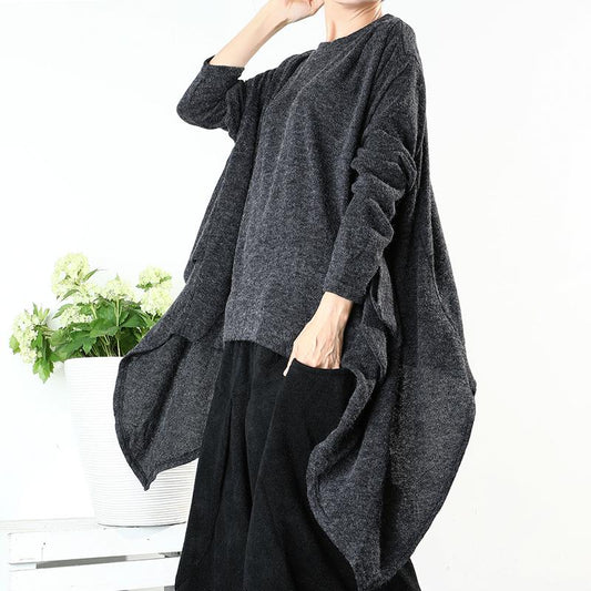 Plus Size - Long Sleeve Loose And Irregular T-Shirt
