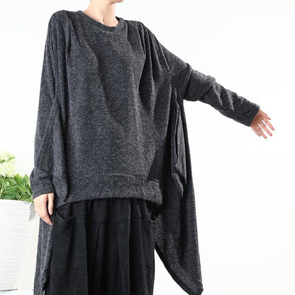 Plus Size - Long Sleeve Loose And Irregular T-Shirt