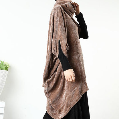 Plus Size - Asymmetrical Design Casual Loose Warm Top