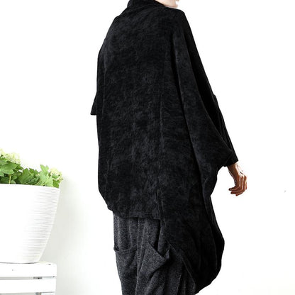 Plus Size - Asymmetrical Design Casual Loose Warm Top