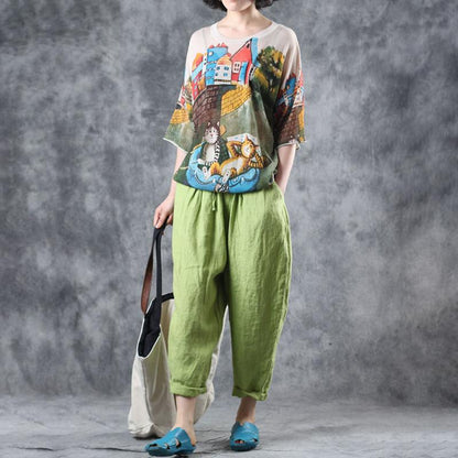 2019 New Literary Irregular Three Quarter Sleeve Knitted Sweater
