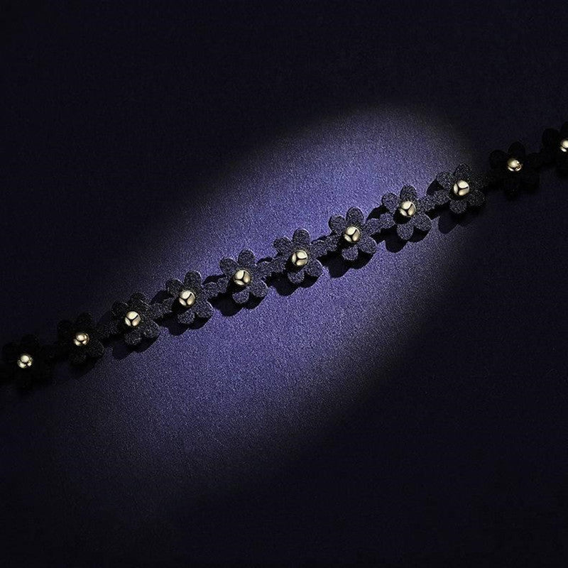 WHOLESALE black flower necklace