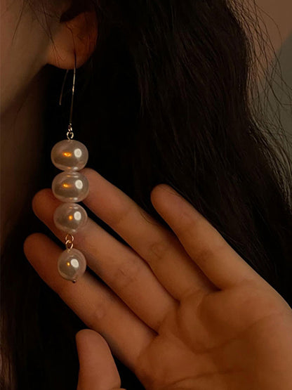 Vintage Irregularity Pearl Tasseled Earrings Accessories