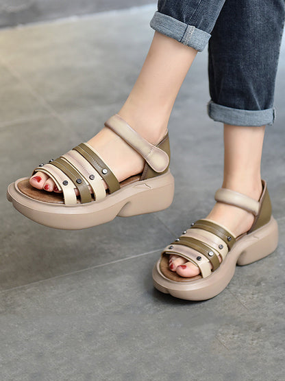 Original Casual Hollow Contrast Color Platform Shoes