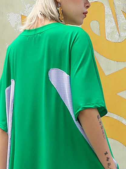 Loose Split-joint Mesh Dress