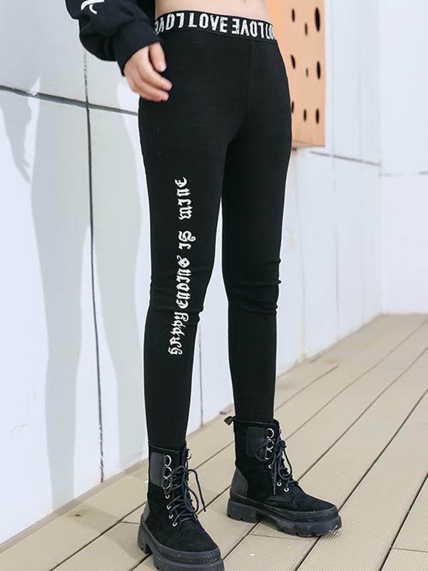 Printed Solid Wrap Elastic Pants