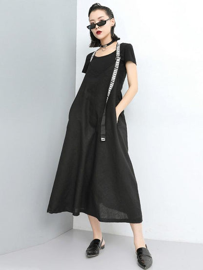 Fashion A-line Suspender Long Dress