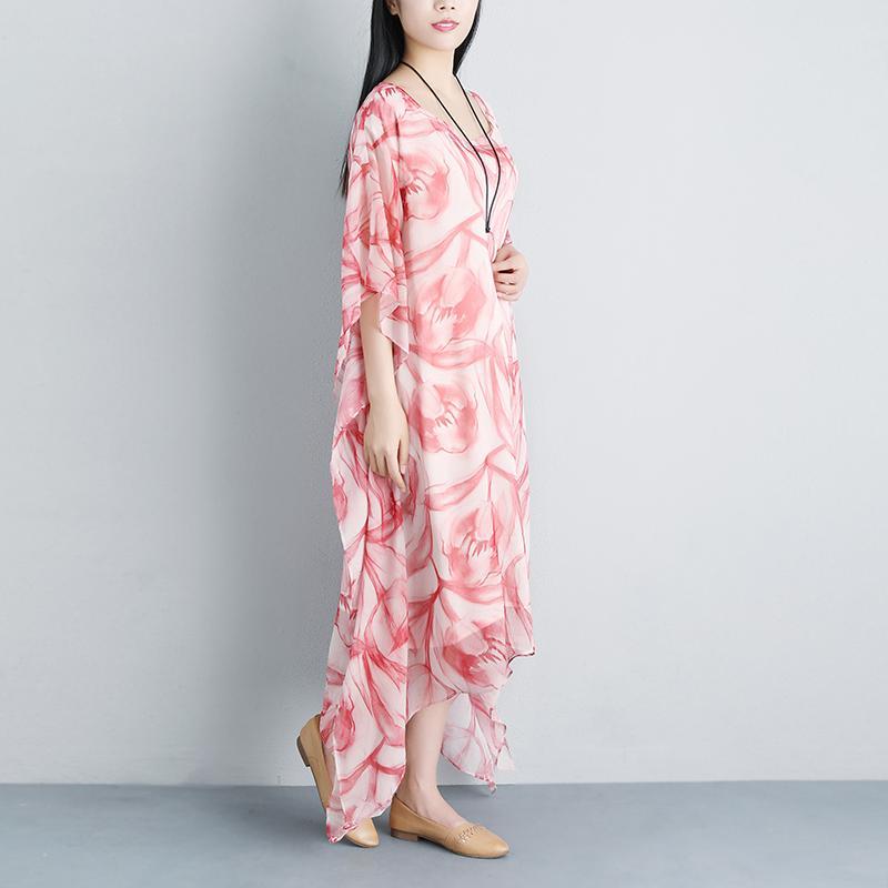 Casual Fake Two-piece Summer Half Sleeve Silky Cotton Dress