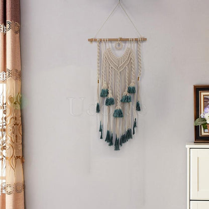Tie-dyed Colorful Tasseled Crochet Decoration