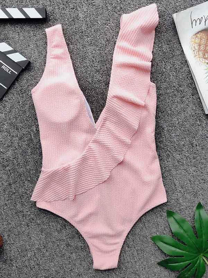 Sexy Beach Ruffled One-piece Swimsuit