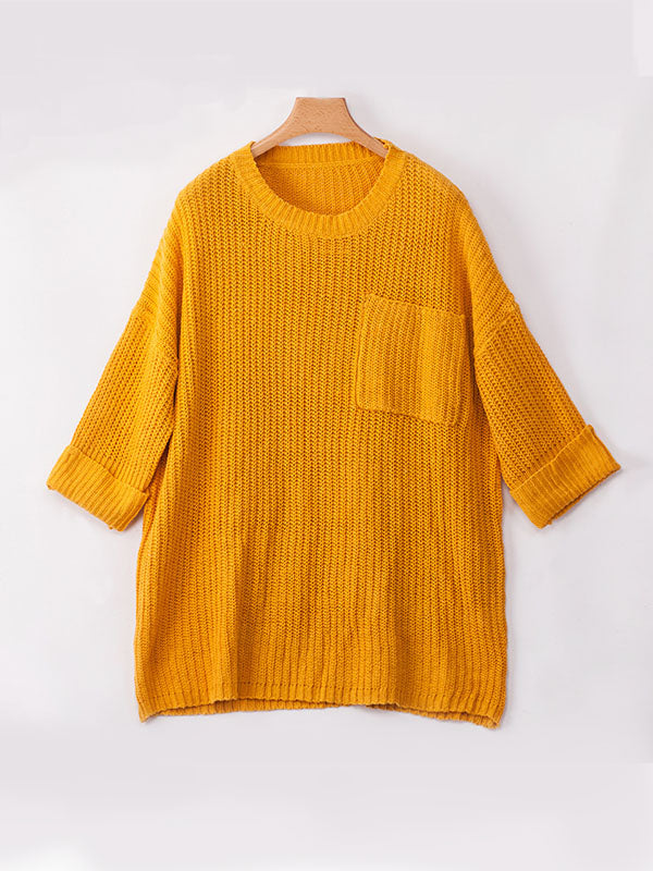 Loose Mid-length Knitted Sweater