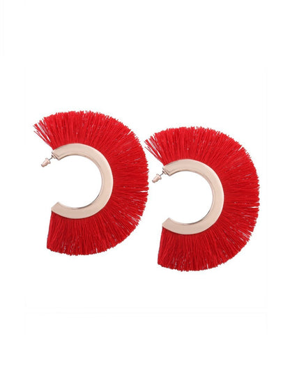 Fashion Bohemia Fan-shaped Tassel Alloy Earrings