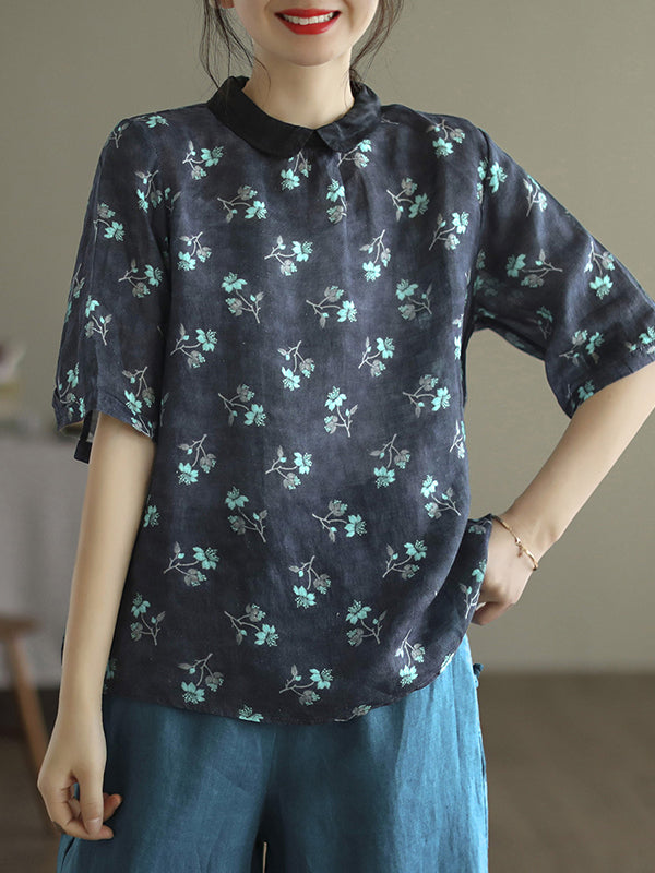 Urban Loose Floral Printed Half Sleeves T-Shirt