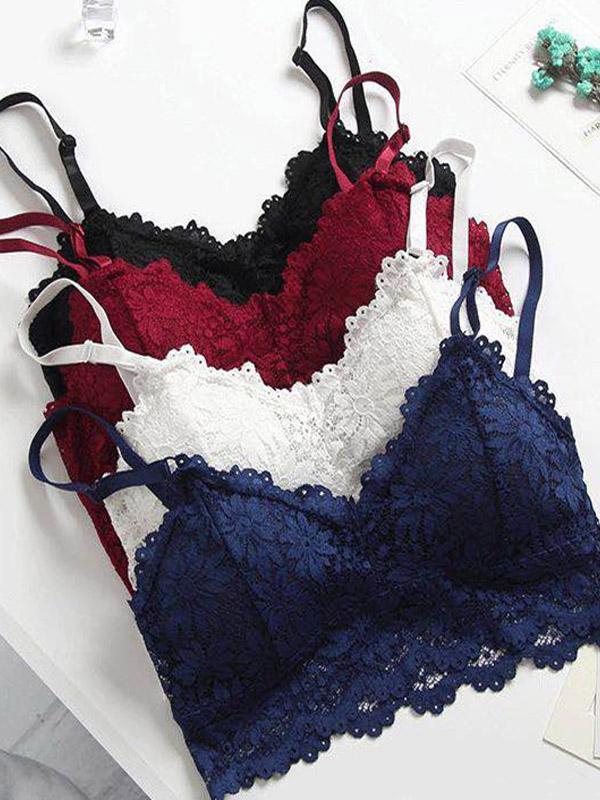 Lace Spaghetti-neck Bra Sexy Lingerie