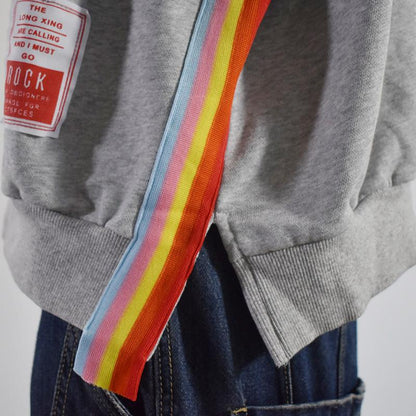 Buykud Colored Stripes Patchwork Long Sleeve Blouse