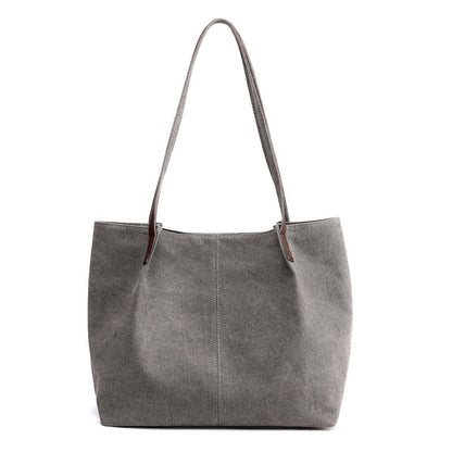 new autumn and winter versatile canvas handbag leisure tote bag simple handbag large capacity shoulder bag handbag