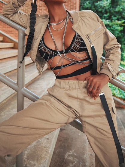 Cool Ribbon Cargo Athletic Tops And Pants