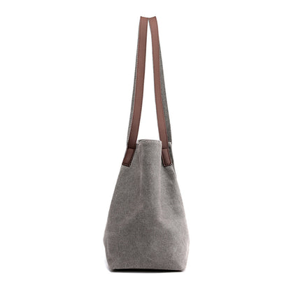 new autumn and winter versatile canvas handbag leisure tote bag simple handbag large capacity shoulder bag handbag