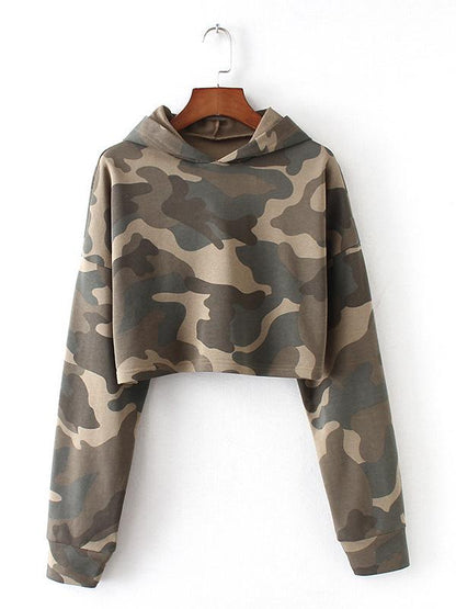Camo Cropped Hoodies