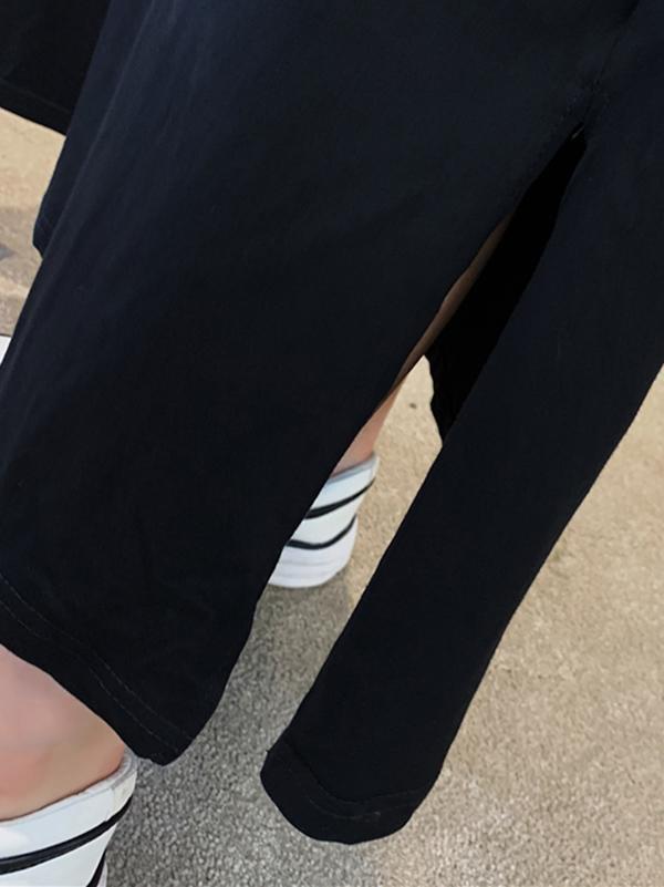 Original Letter Printed Split-Side Dress