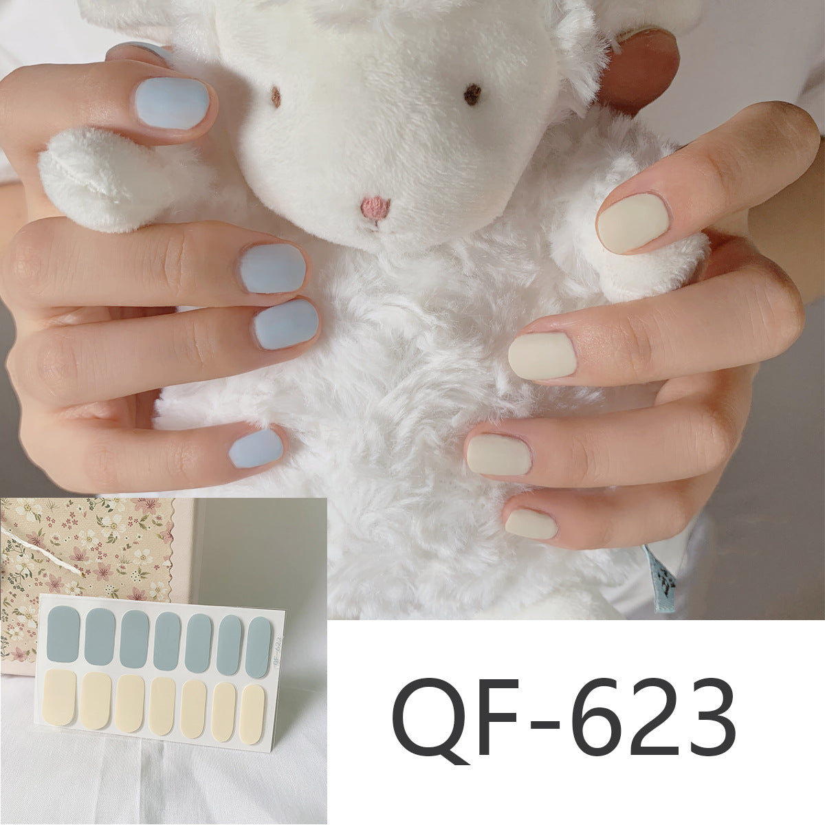 Milk pattern in autumn PRESS ON NAILS