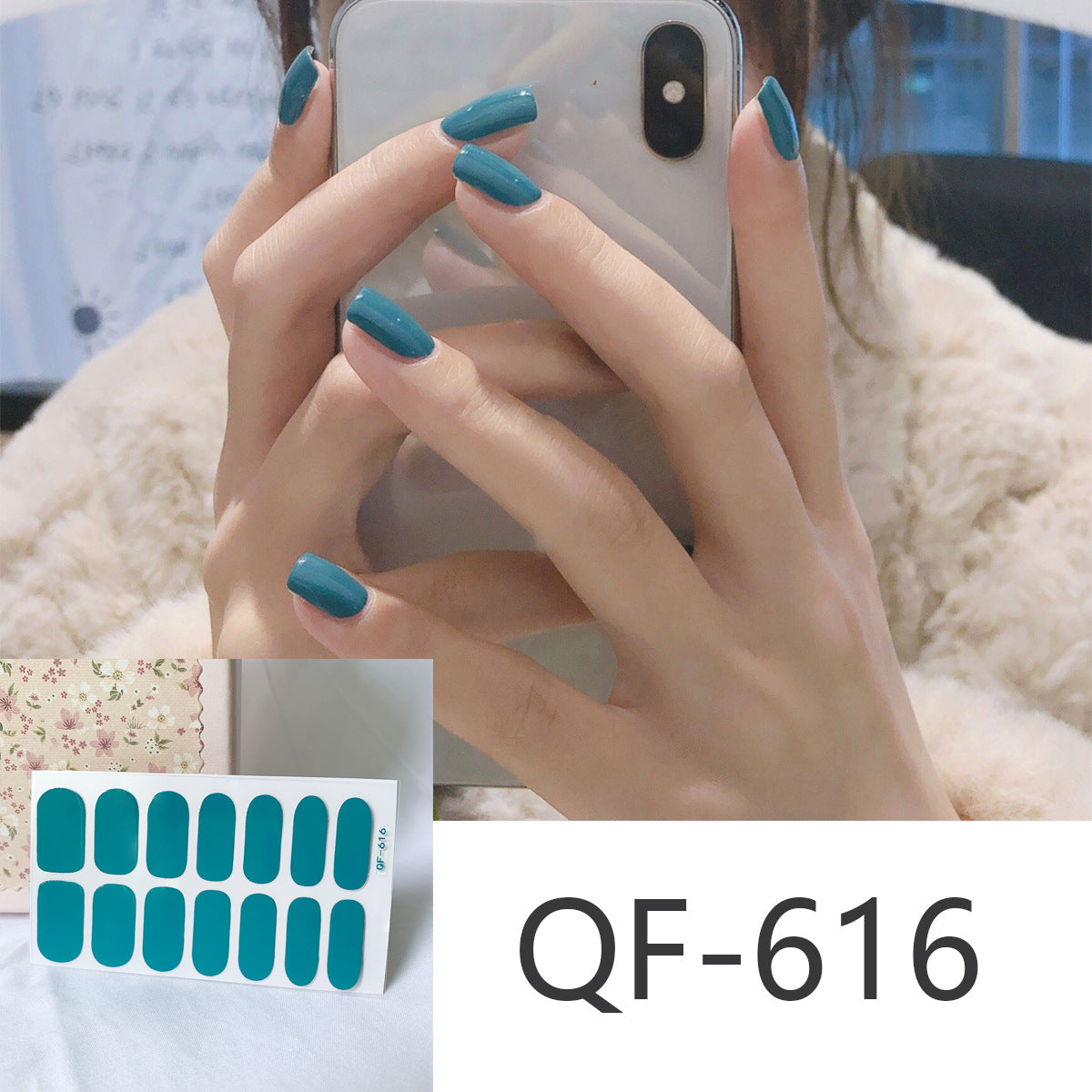 Milk pattern in autumn PRESS ON NAILS