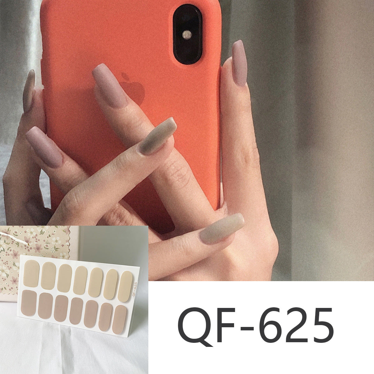 Milk pattern in autumn PRESS ON NAILS