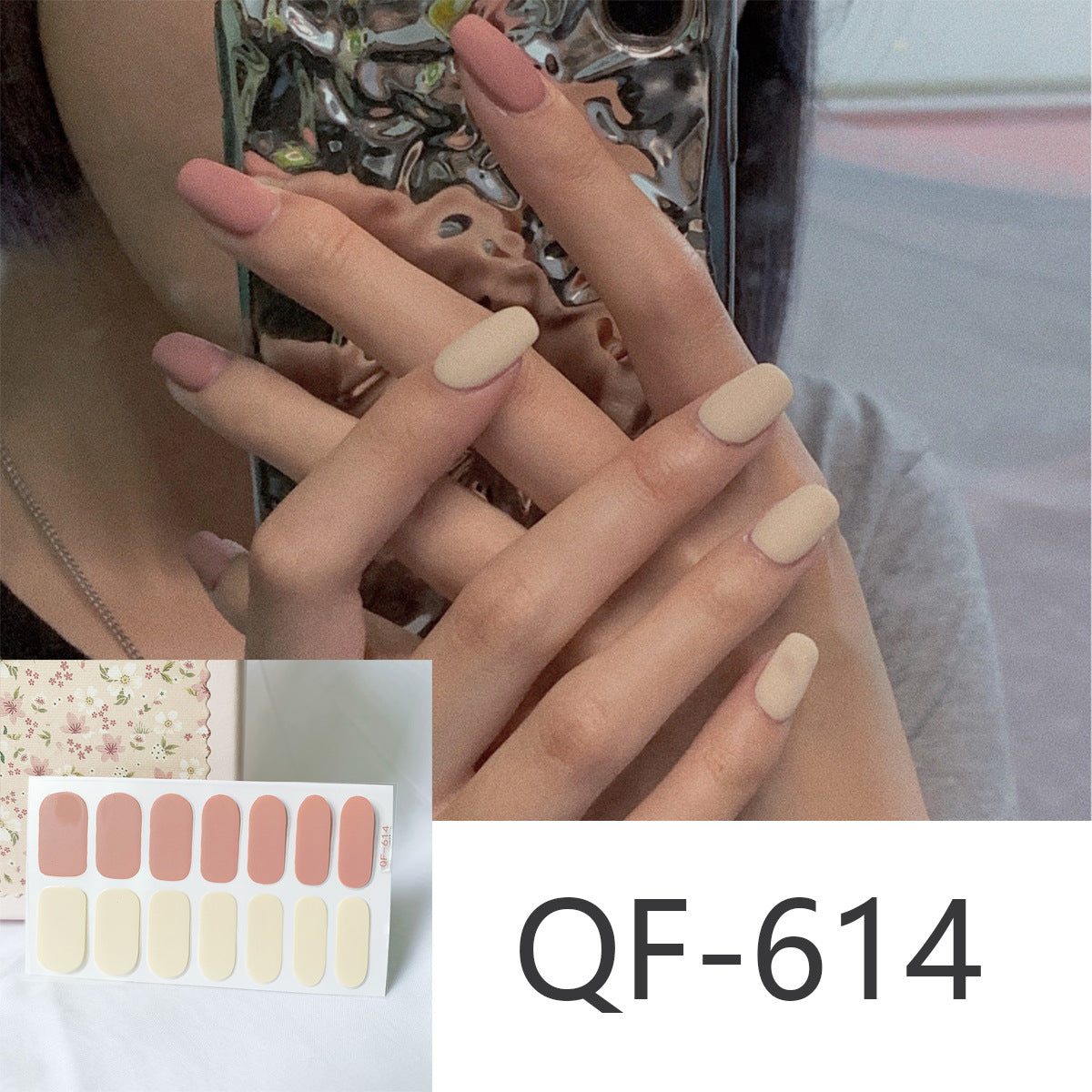 Milk pattern in autumn PRESS ON NAILS