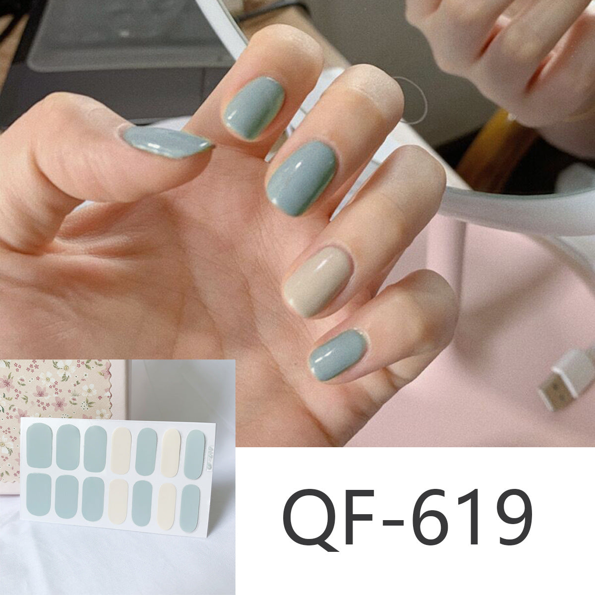 Milk pattern in autumn PRESS ON NAILS